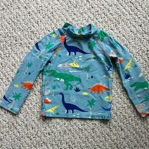 Baby Boden Boys Swim Shirt Rashguard 12-18 Months Blue With Dinosaurs